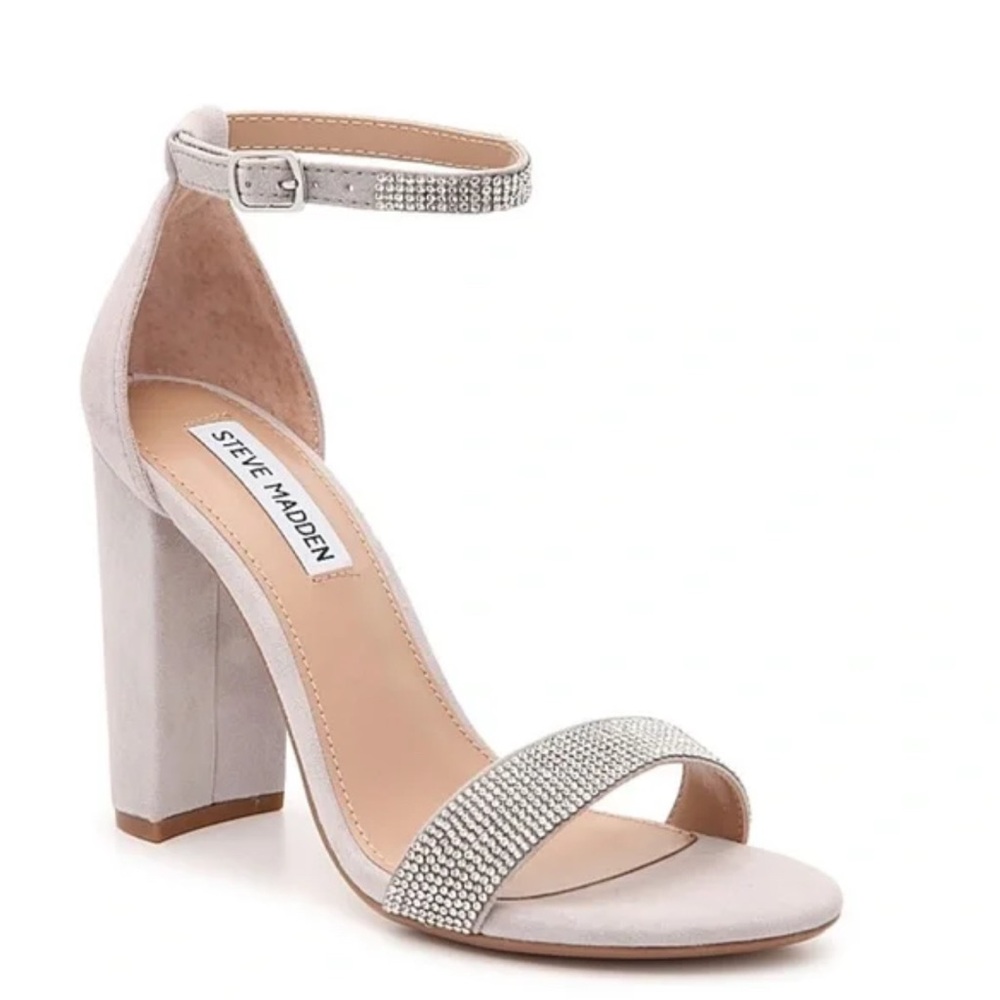 Steve Madden Kalina Rhinestone Nude Heeled Sandals